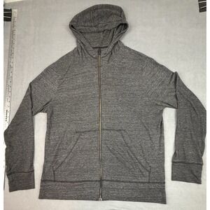 American Giant Sweatshirt Womens Large Gray Full Zip Hoodie Pockets Lightweight